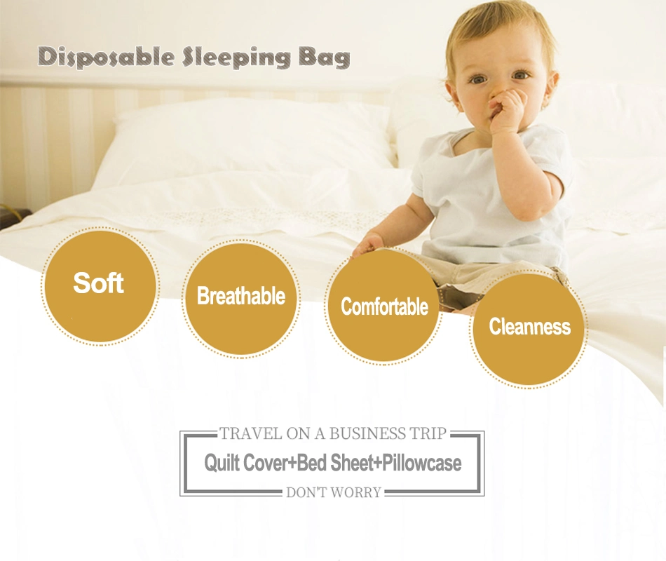 Biodegradable Disposable Lightweight Breathable Mummy Liner Single Pack Business Trip Nonwoven Travel Sleeping Bag for Hotels