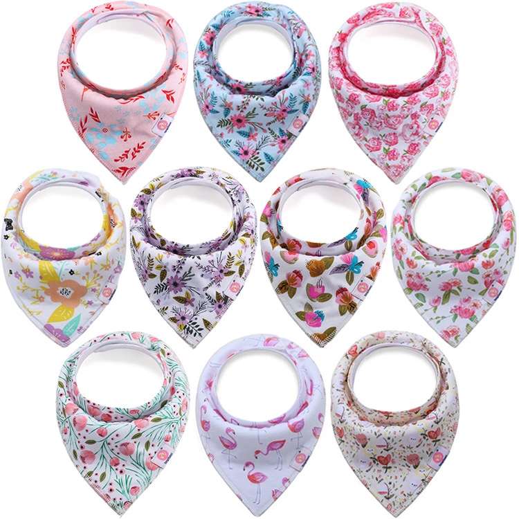 Hot Sale 100% Cotton Washable Baby Bibs Cute Baby Girls Bib