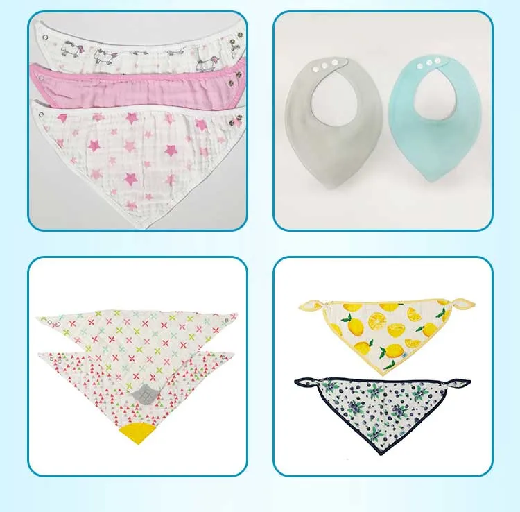 Promotional Custom Triangle Cotton Soft Muslin Wholesale Adjustable Baby Bibs