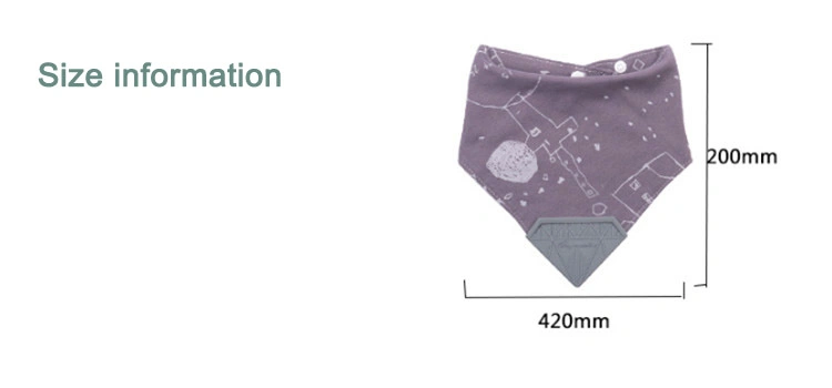 New Style Cute Pattern Cotton Baby Bibs with Silicone Teether